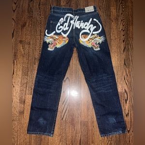 Ed Hardy Tiger Heads Loose Fit Jean